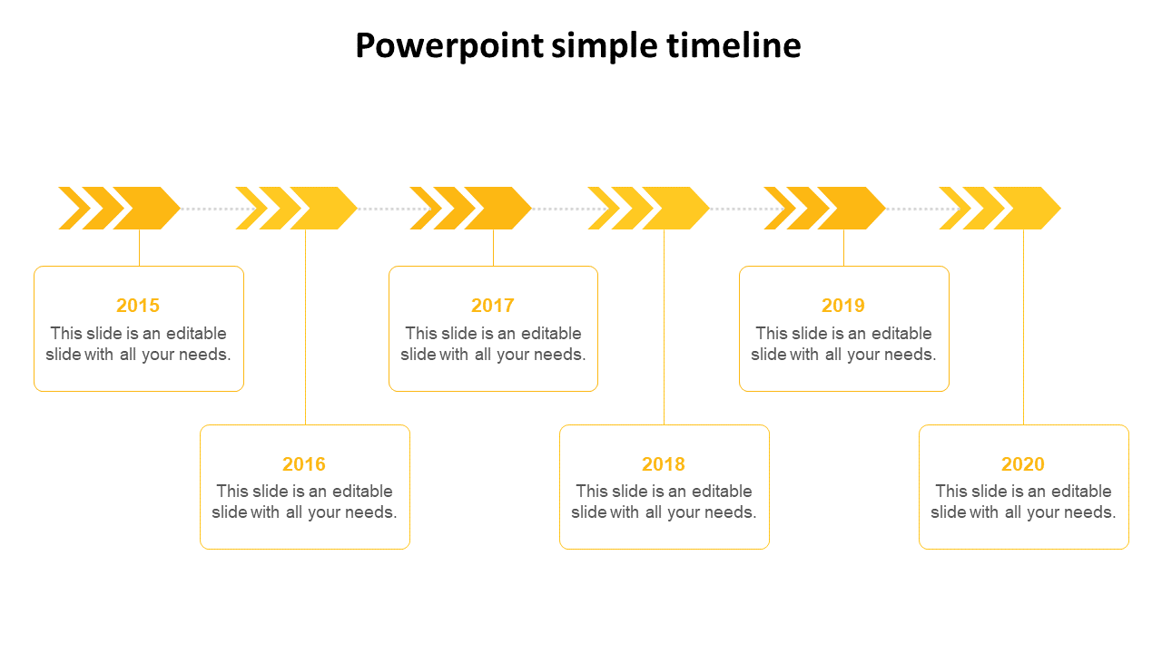 Free - PowerPoint Simple Timeline Template Presentation 6-Node